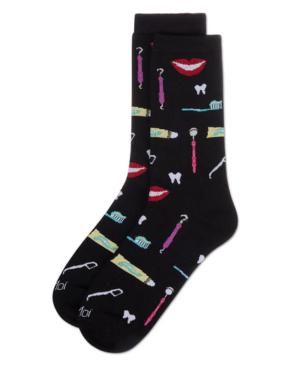 Women's Dentist Rayon From Bamboo Crew Socks : Color: Black