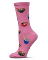 Women's Ramen Rayon From Bamboo Crew Socks : Color: Mauve Glow