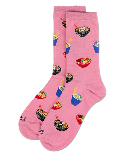 Women's Ramen Rayon From Bamboo Crew Socks : Color: Mauve Glow