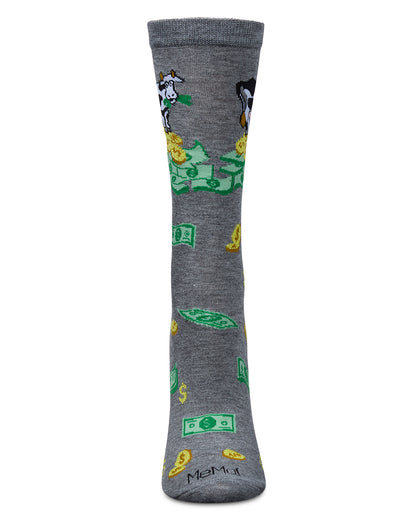 Women's Cash Cow Rayon From Bamboo Crew Socks : Color: Med Gray Heather