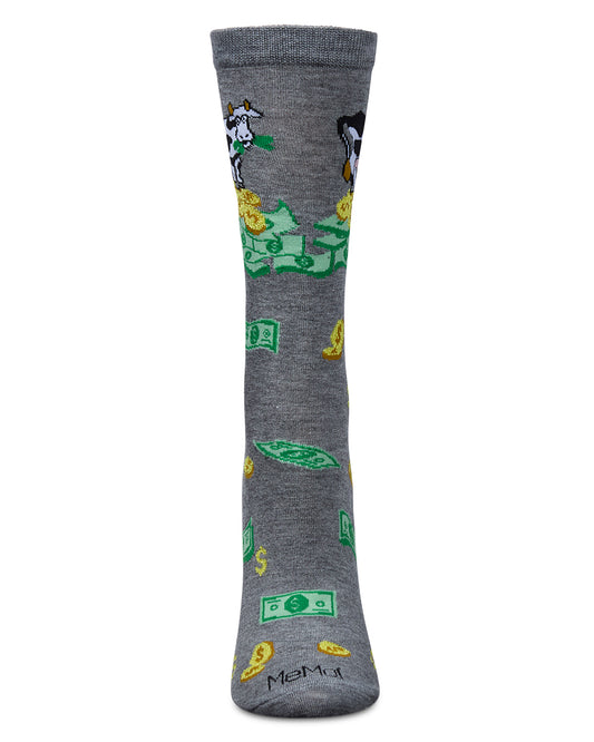 Women's Cash Cow Rayon From Bamboo Crew Socks : Color: Med Gray Heather