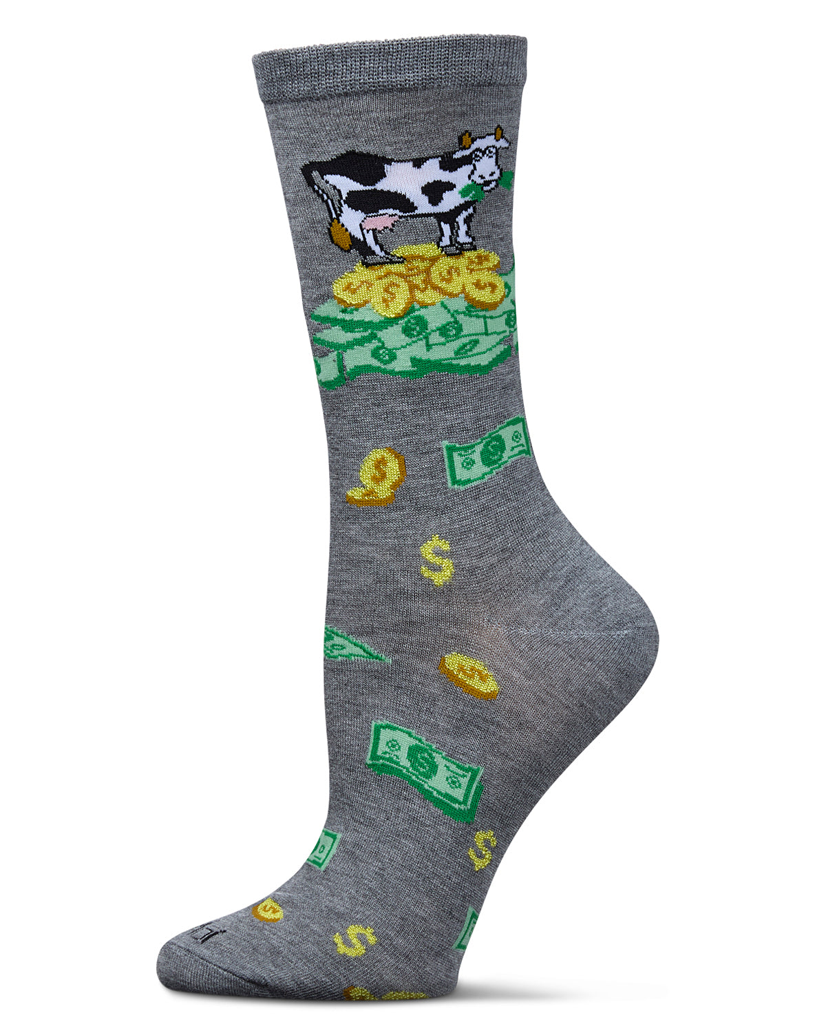 Women's Cash Cow Rayon From Bamboo Crew Socks : Color: Med Gray Heather