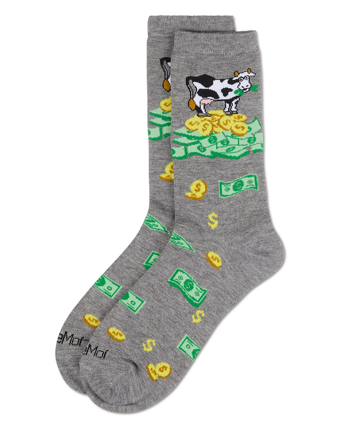 Women's Cash Cow Rayon From Bamboo Crew Socks : Color: Med Gray Heather