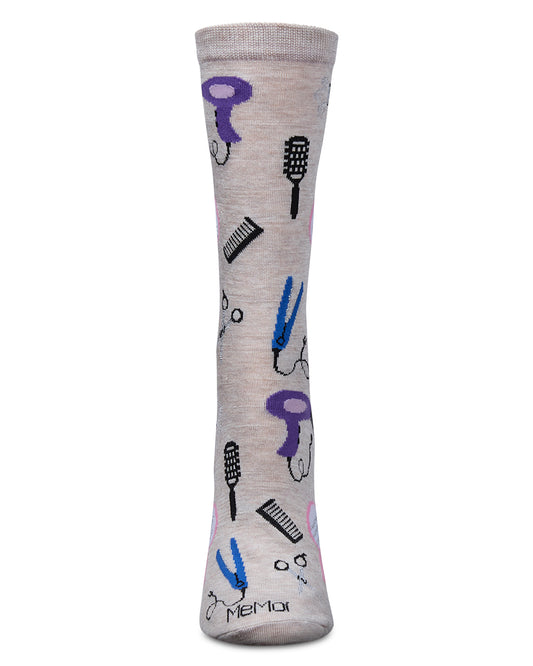 Women's Stylist Rayon From Bamboo Crew Socks : Color: Ivory Heather