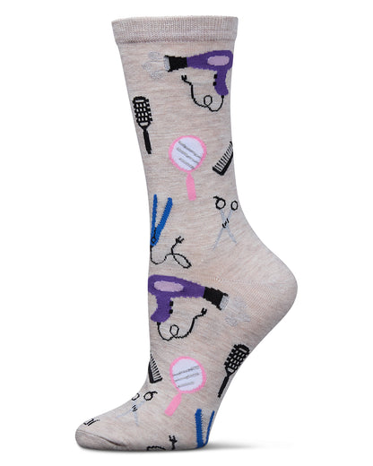 Women's Stylist Rayon From Bamboo Crew Socks : Color: Ivory Heather