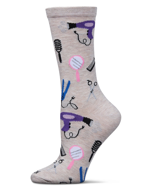 Women's Stylist Rayon From Bamboo Crew Socks : Color: Ivory Heather
