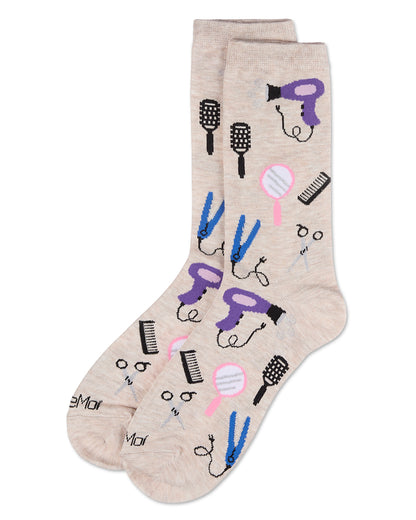 Women's Stylist Rayon From Bamboo Crew Socks : Color: Ivory Heather