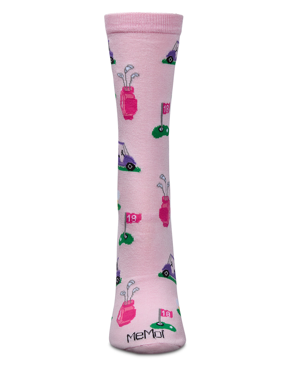 Women's Tee Time Rayon From Bamboo Crew Socks : Color: Crystal Rose