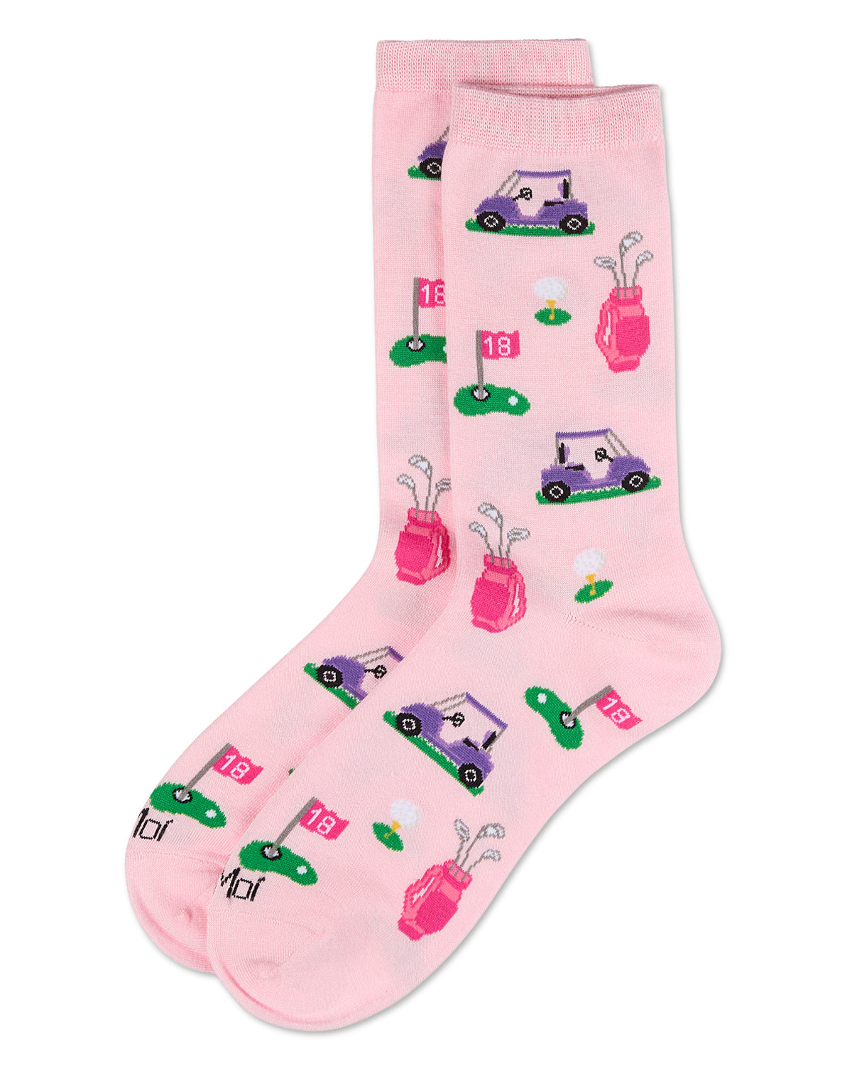 Women's Tee Time Rayon From Bamboo Crew Socks : Color: Crystal Rose