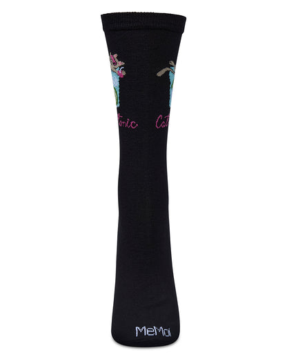 Women's Cat-a-Tonic Rayon From Bamboo Crew Socks : Color: Black