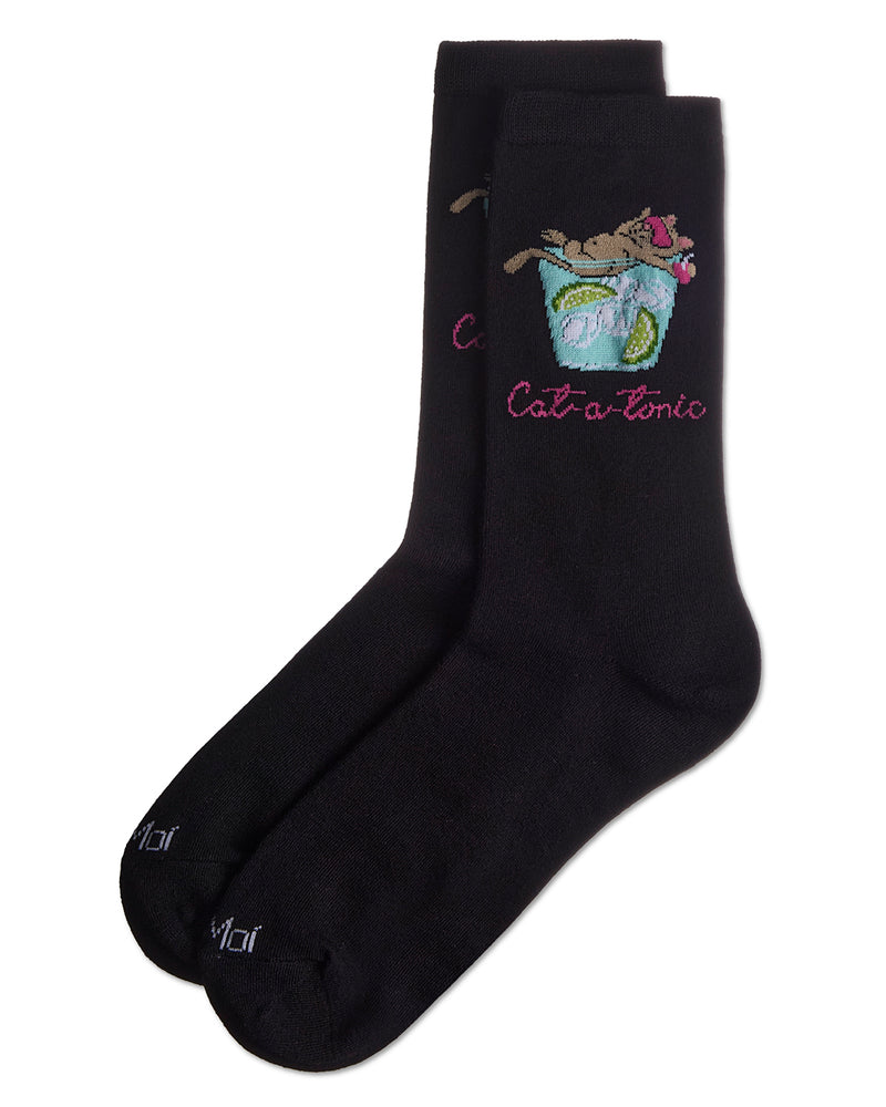 Women's Cat-a-Tonic Rayon From Bamboo Crew Socks