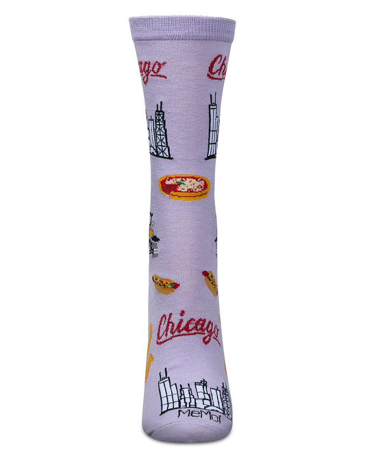 Women's Chicago Rayon From Bamboo Crew Socks : Color: Lavender