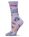 Women's Chicago Rayon From Bamboo Crew Socks : Color: Lavender