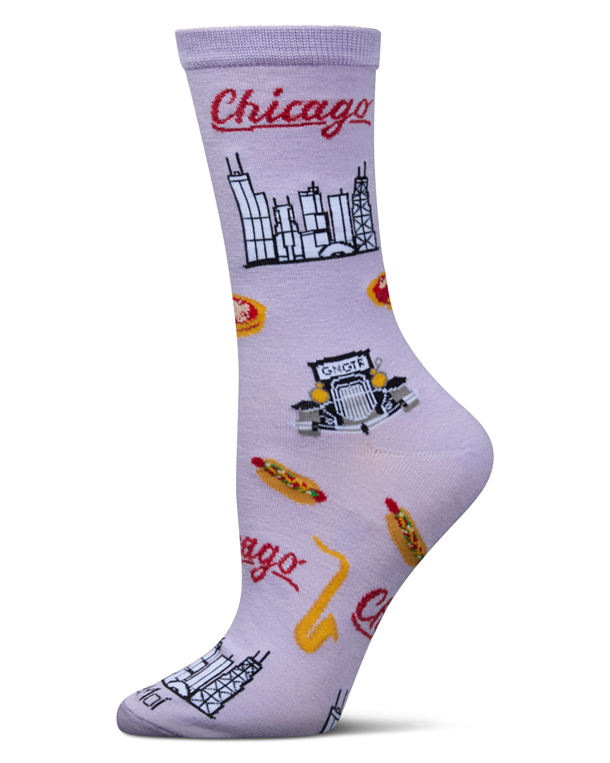Women's Chicago Rayon From Bamboo Crew Socks : Color: Lavender