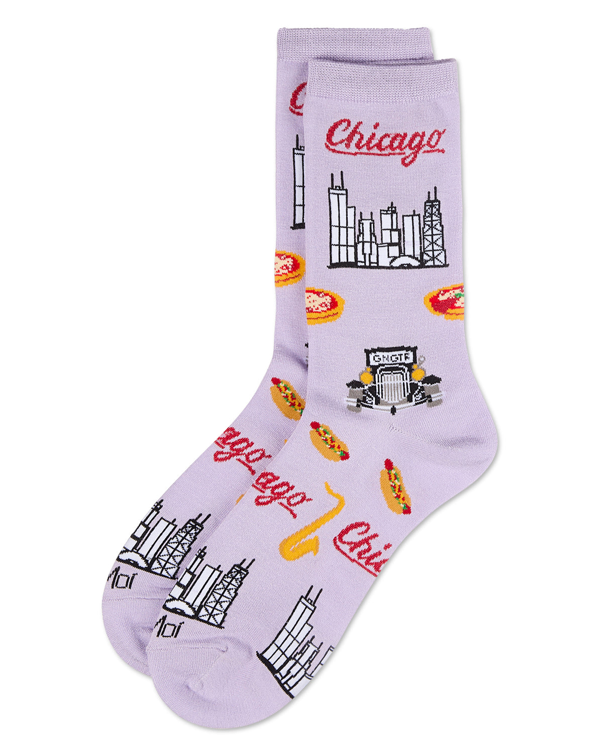 Women's Chicago Rayon From Bamboo Crew Socks : Color: Lavender