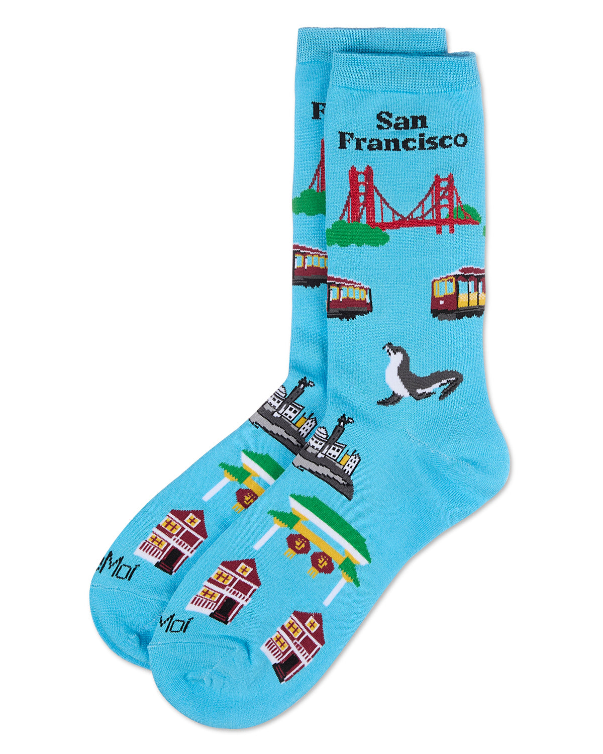 Women's San Francisco Rayon From Bamboo Crew Socks : Color: Blue Grotto