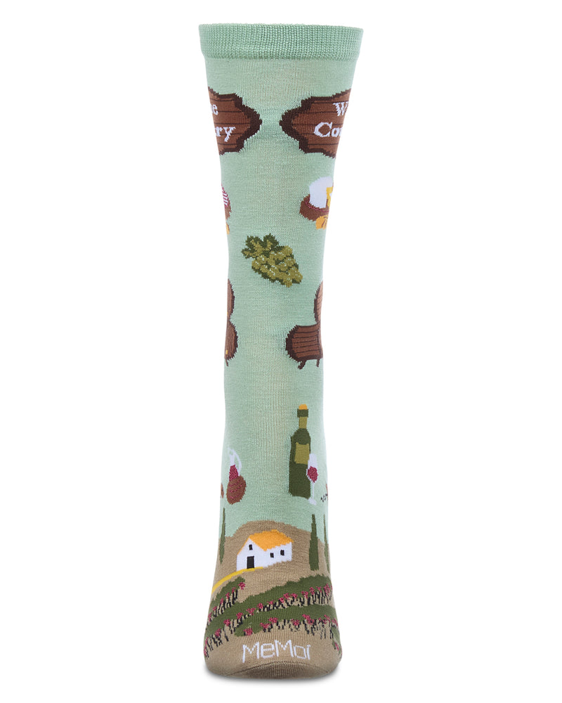 Women's Wine Country Rayon From Bamboo Crew Socks