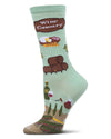 Women's Wine Country Rayon From Bamboo Crew Socks : Color: Mint