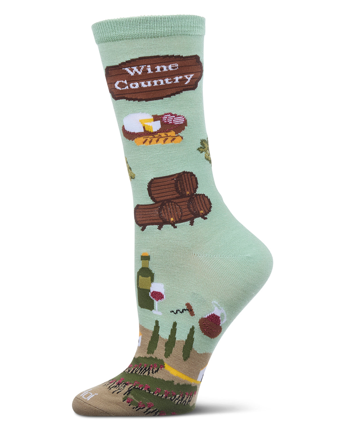 Women's Wine Country Rayon From Bamboo Crew Socks : Color: Mint