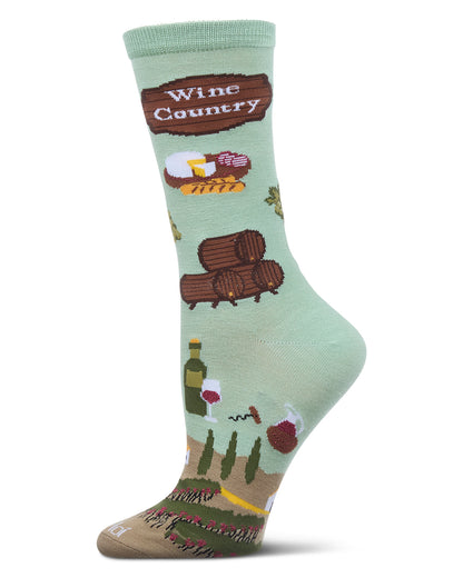 Women's Wine Country Rayon From Bamboo Crew Socks : Color: Mint