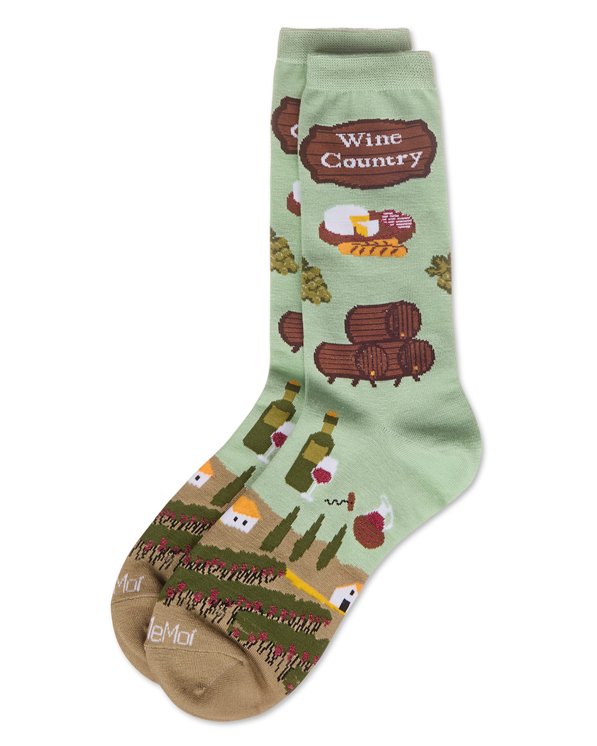 Women's Wine Country Rayon From Bamboo Crew Socks : Color: Mint
