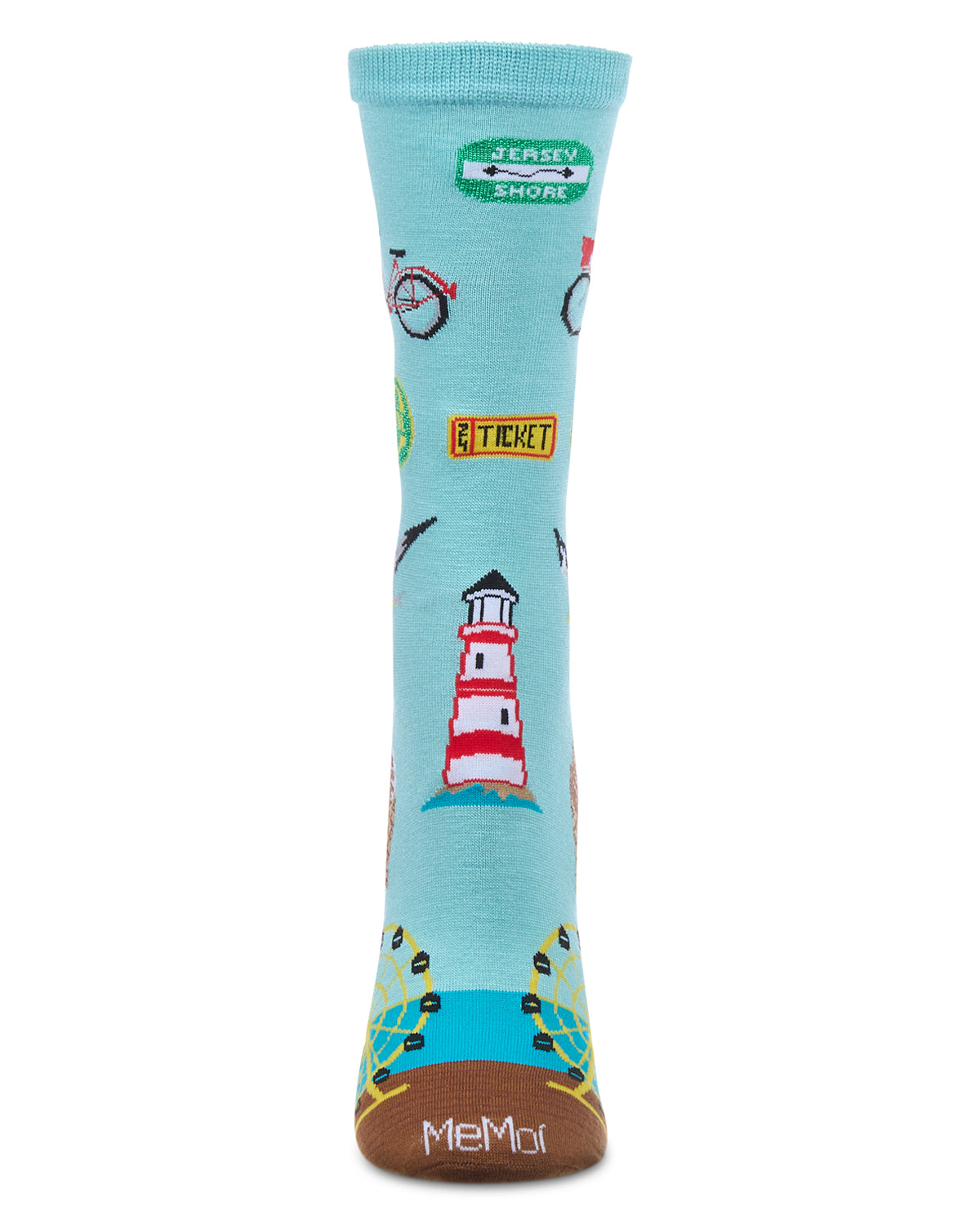 Women's New Jersey Rayon From Bamboo Crew Socks : Color: Aqua
