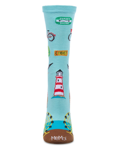Women's New Jersey Rayon From Bamboo Crew Socks : Color: Aqua