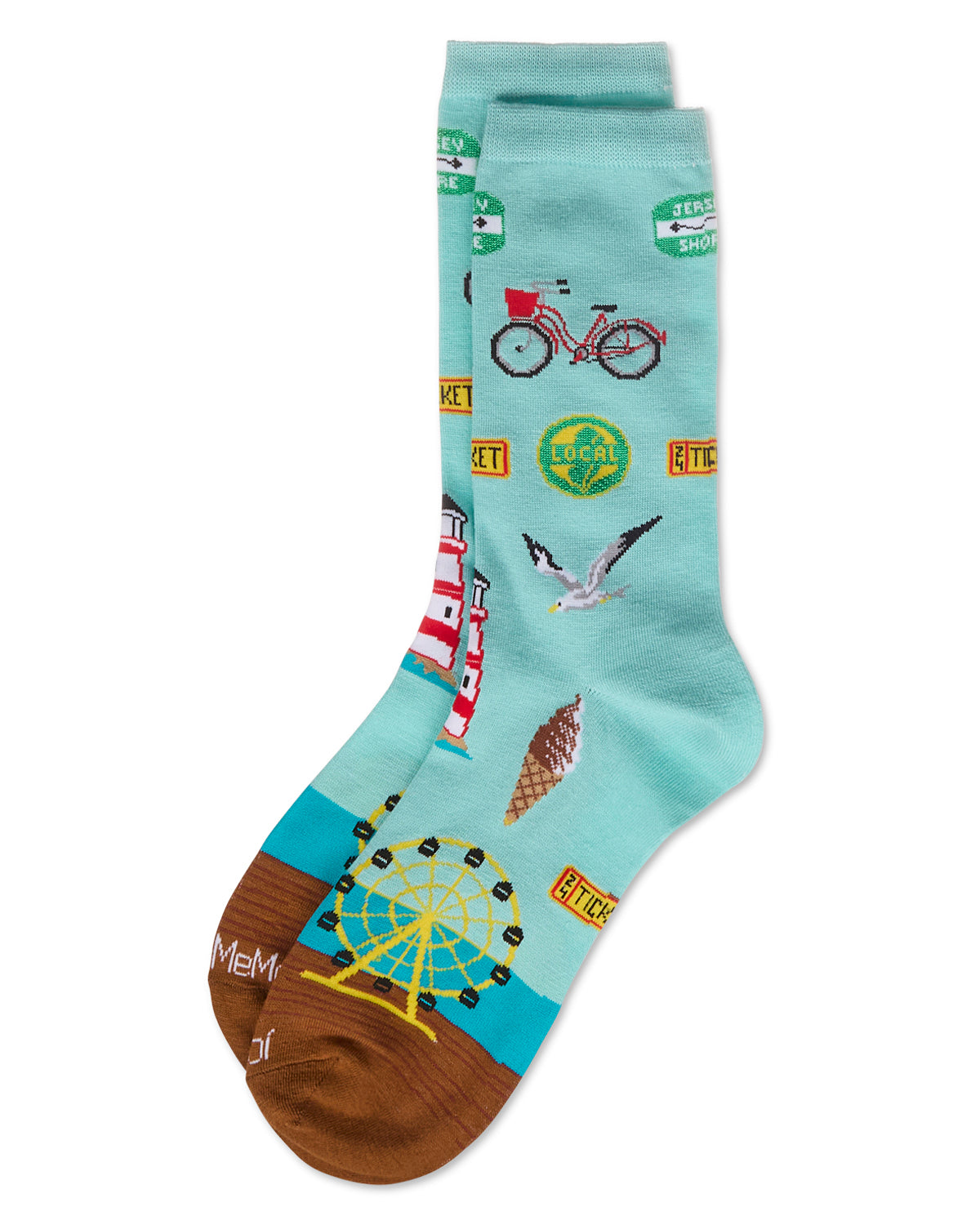 Women's New Jersey Rayon From Bamboo Crew Socks : Color: Aqua