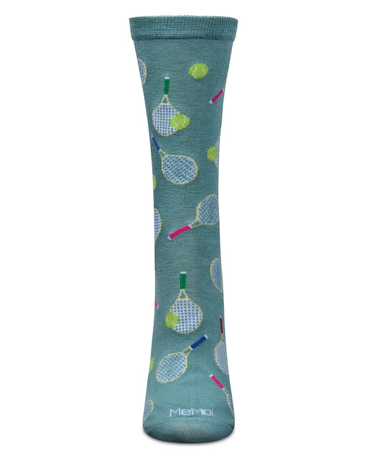 Women's Tennis Rayon From Bamboo Crew Socks : Color: Dusty Green
