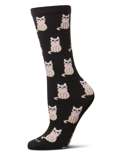 Always Be Furbulous Crew Socks : Color: Black