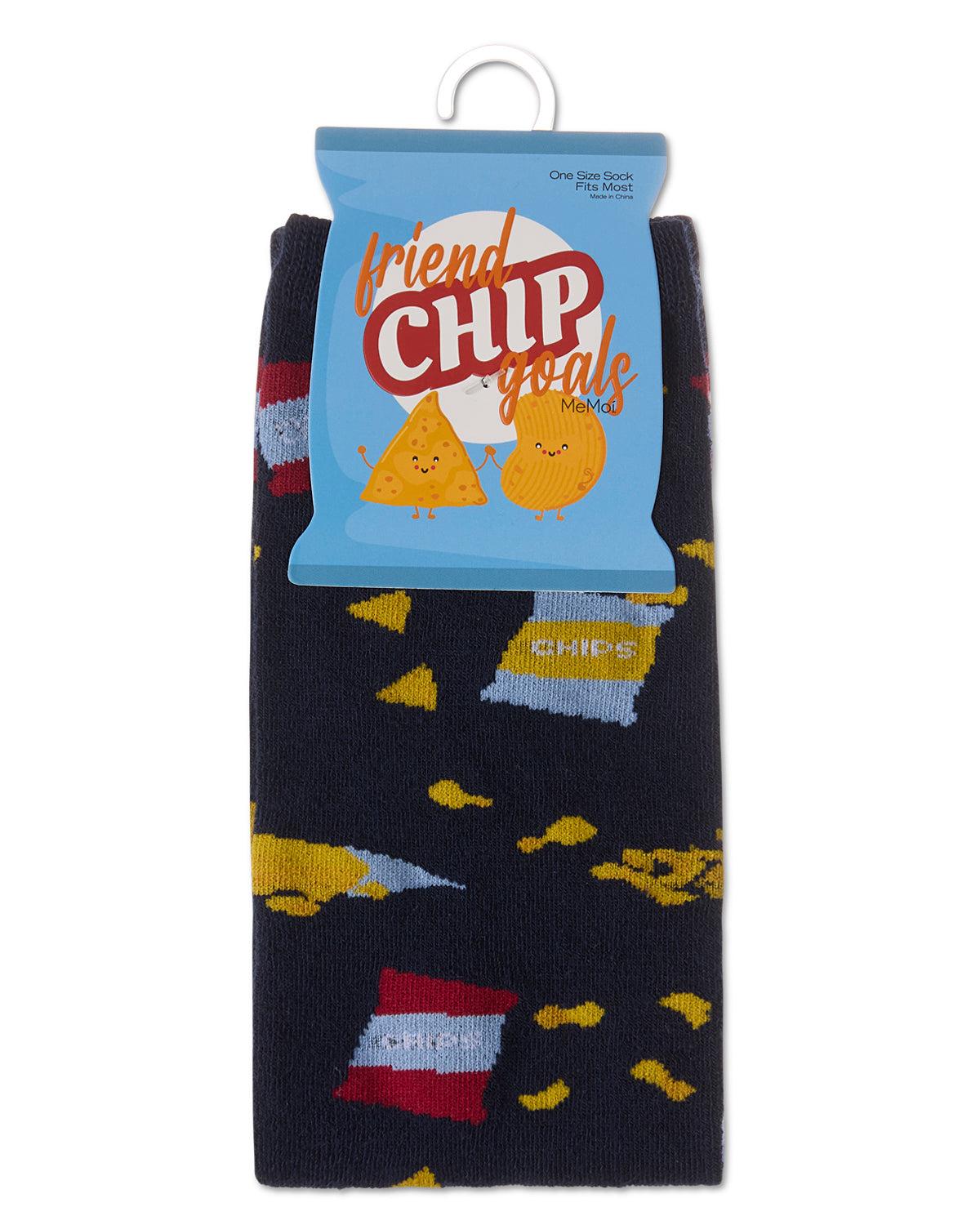 Friend Chip Goals Crew Socks : Color: Navy