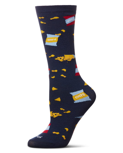 Friend Chip Goals Crew Socks : Color: Navy