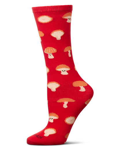 Shiitake Happens Crew Socks : Color: Red
