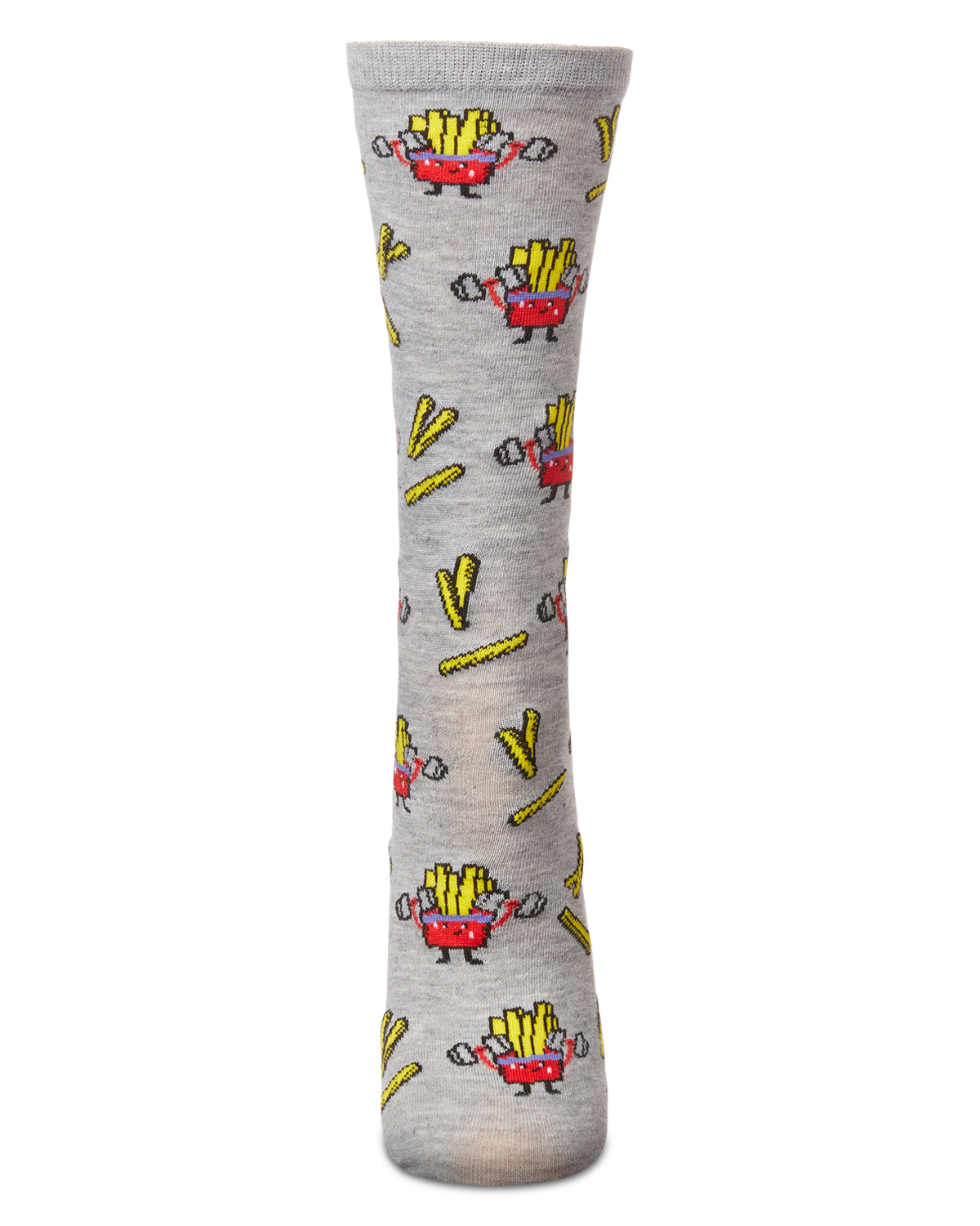 Exercise Nope Extra Fries Crew Socks : Color: Med Gray Heather