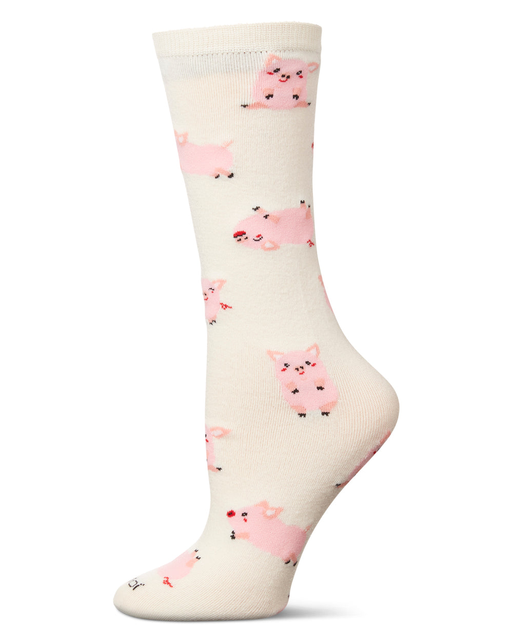 Miss You Pig Time Crew Socks : Color: Ivory