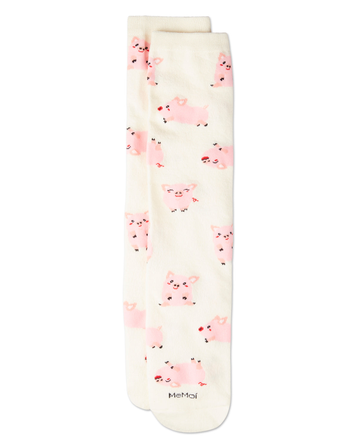 Women's "Miss You Pig Time" Piggy-Themed Novelty Crew Sock