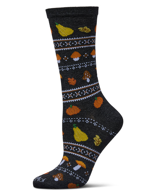 Women's Harvest Rayon From Bamboo Crew Socks : Color: Dark Gray Heather