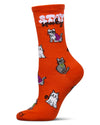Women's Stay Spooky Holiday Crew Socks : Color: Orange