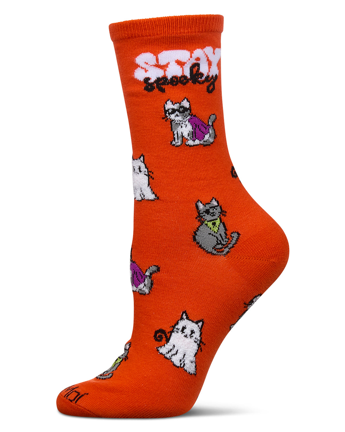 Women's Stay Spooky Holiday Crew Socks : Color: Orange