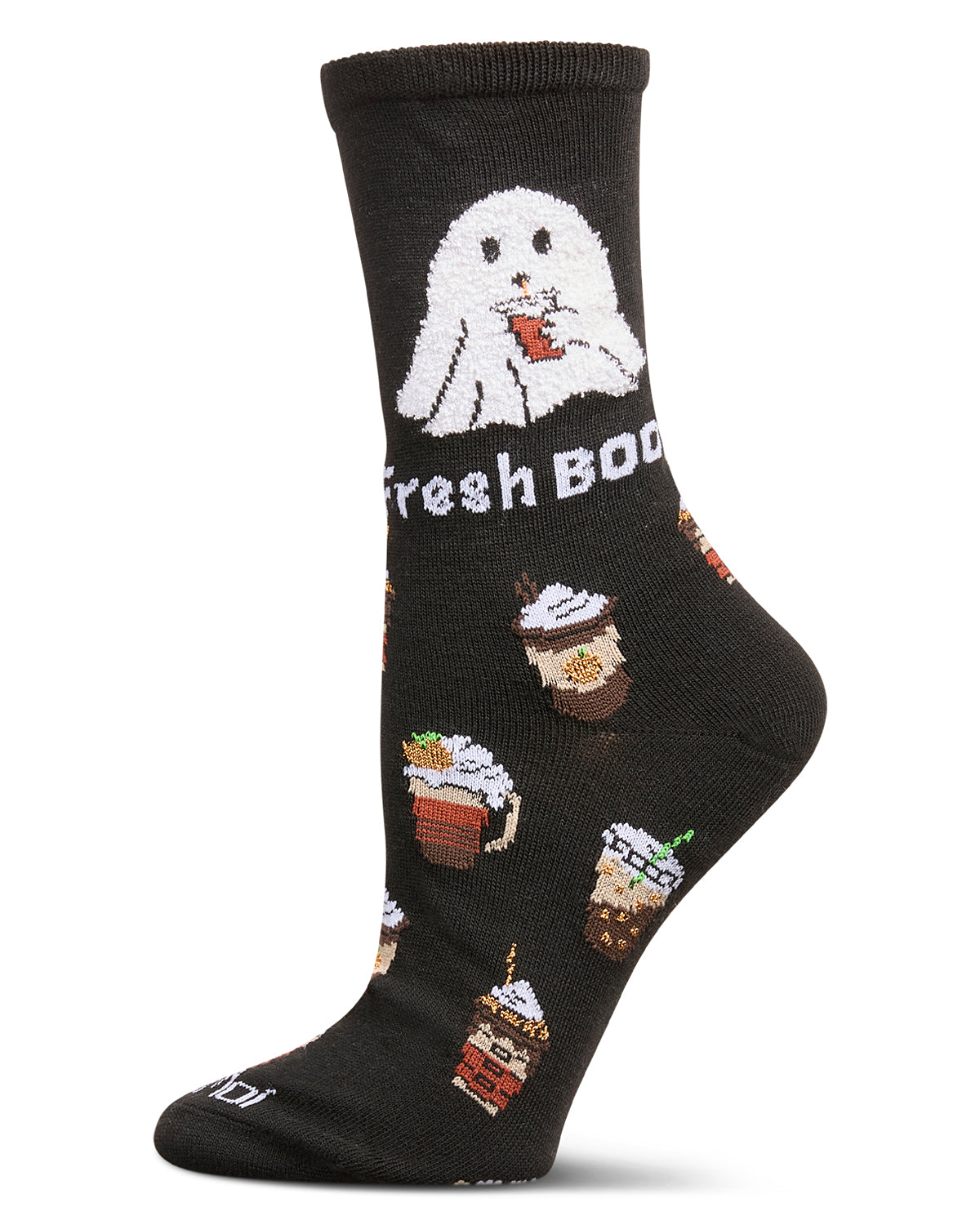 Women's Fresh Boo Holiday Crew Socks : Color: Black