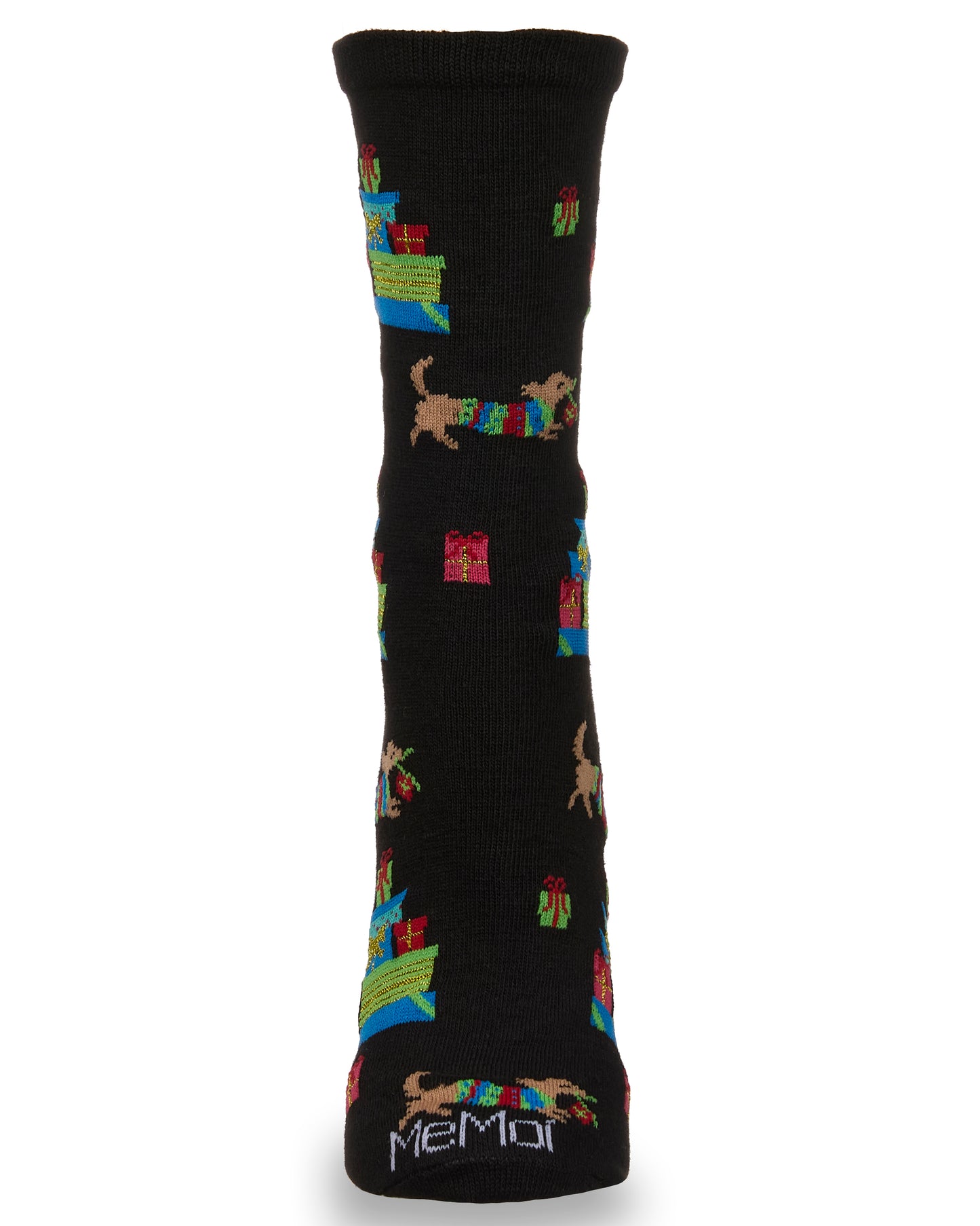 Women's Pile Of Gifts Holiday Crew Socks : Color: Black