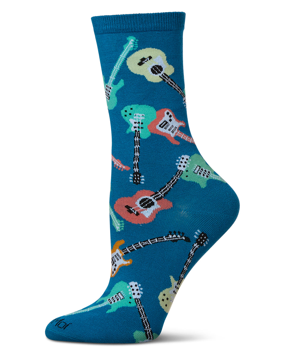 Women's Guitars Rayon From Bamboo Crew Socks : Color: Celestial