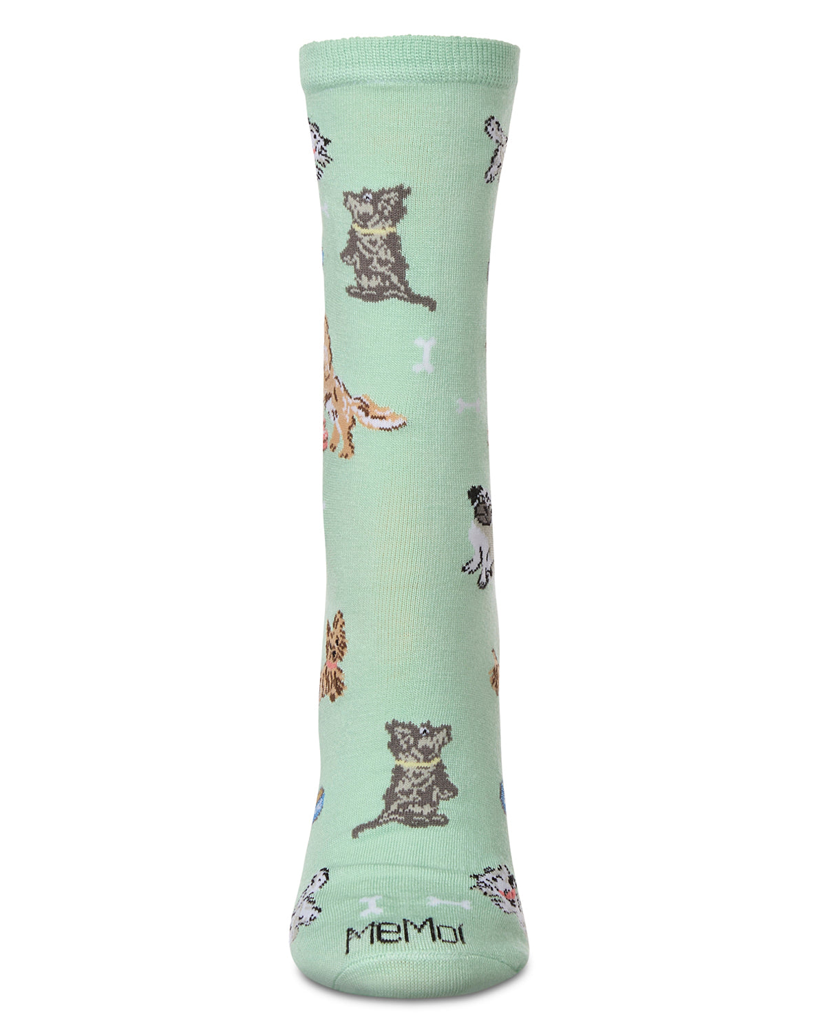 Women's Dogs Rayon From Bamboo Crew Socks : Color: Mint