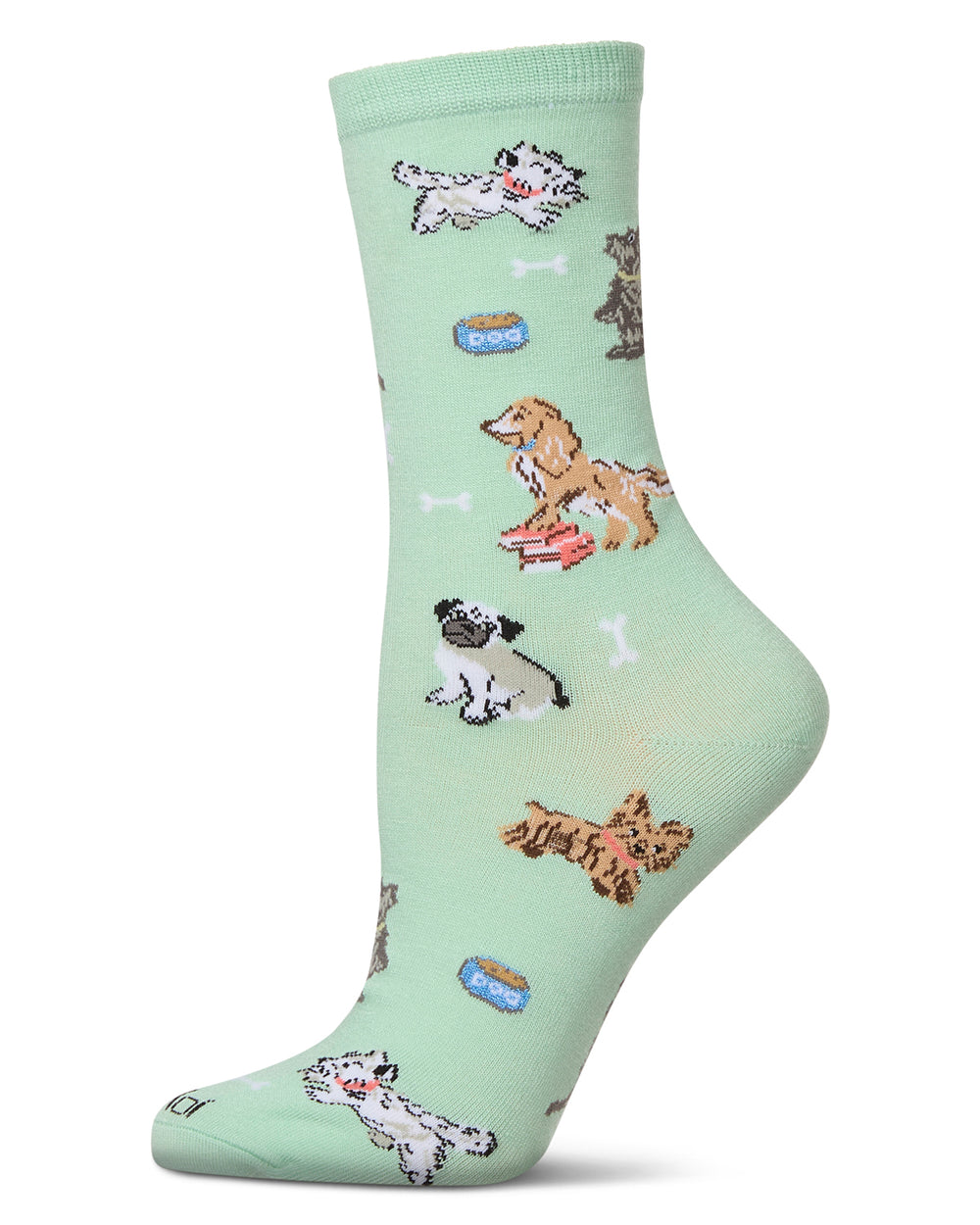 Women's Dogs Rayon From Bamboo Crew Socks : Color: Mint