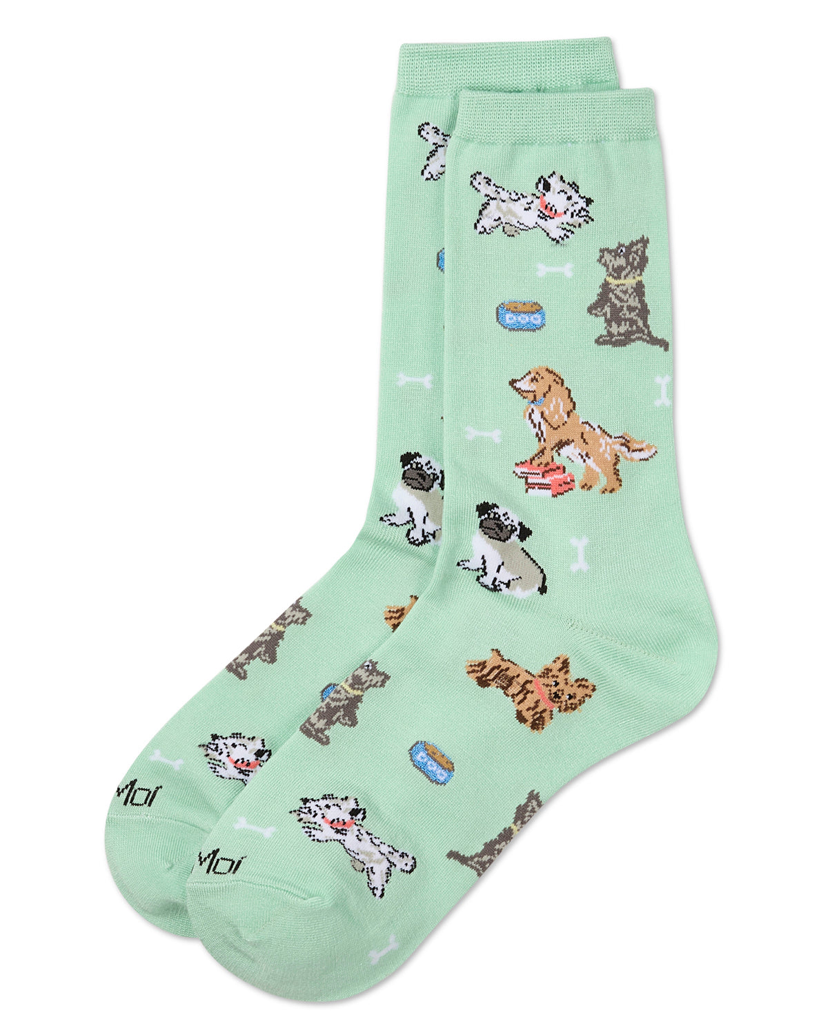 Women's Dogs Rayon From Bamboo Crew Socks : Color: Mint