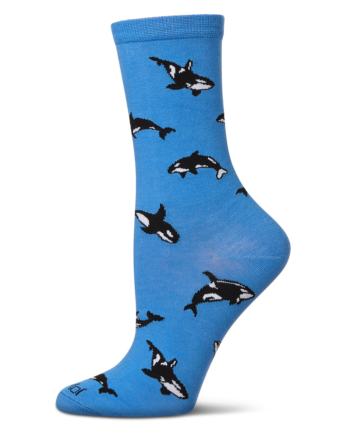 Women's Whales Rayon From Bamboo Crew Socks : Color: Azure