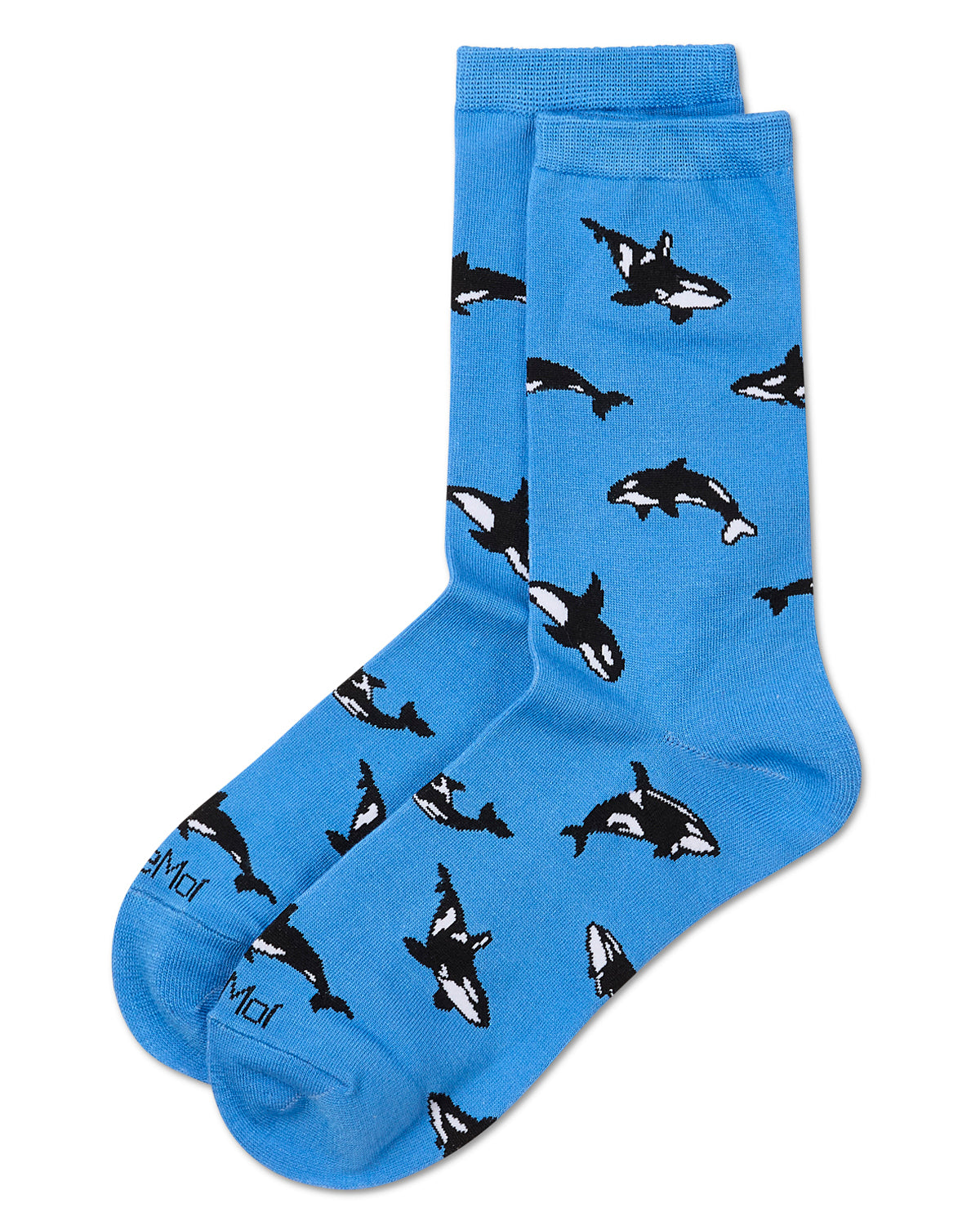 Women's Whales Rayon From Bamboo Crew Socks : Color: Azure