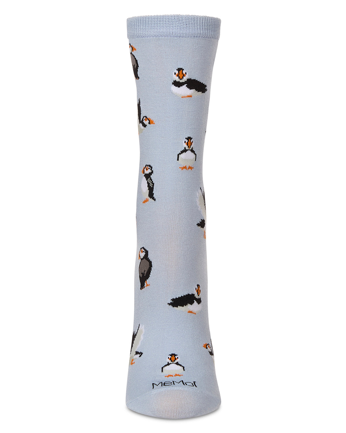 Women's Puffin Birds rayon From Bamboo Crew Socks : Color: Skyway