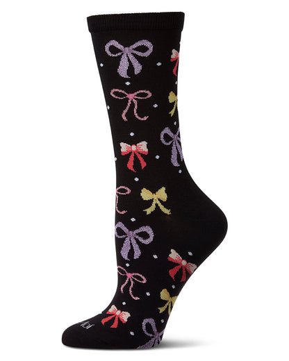 Women's Bows Rayon from Bamboo Crew Socks