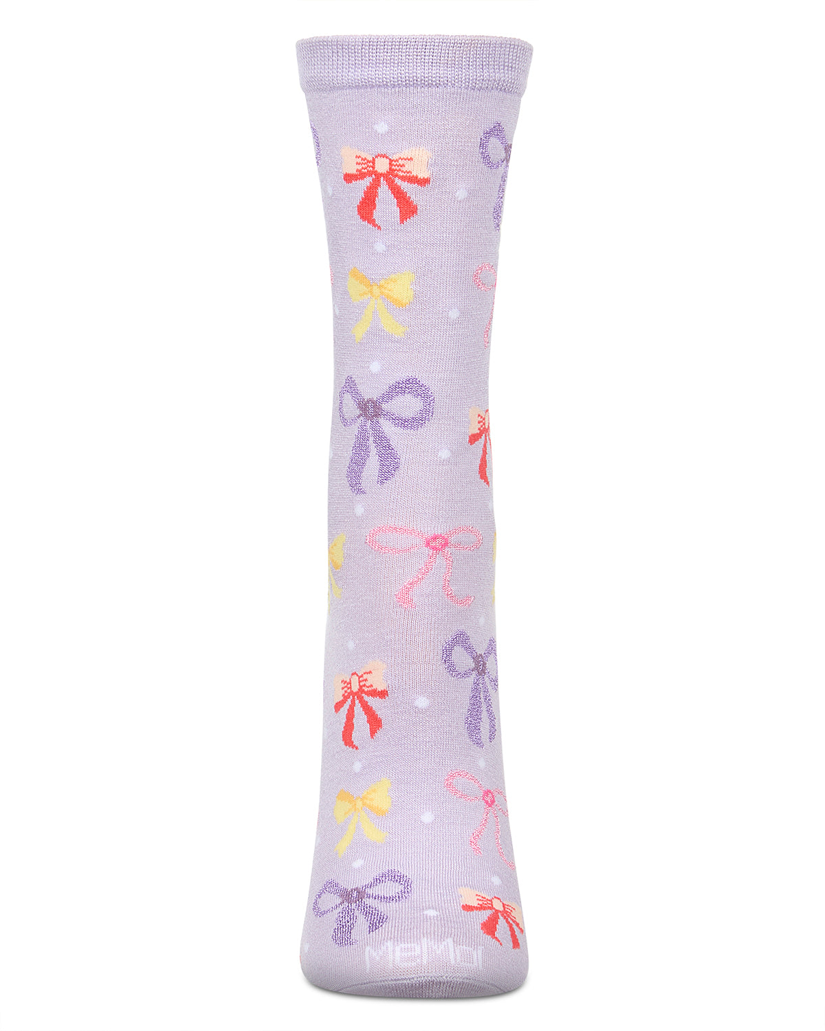 Women's Bows Rayon from Bamboo Crew Socks : Color: Lavender
